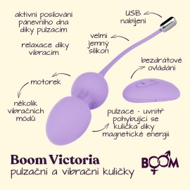 Popis funkcí a vlastnosti kuliček BOOM Victoria pro posilování svalů pánevního dna