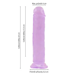 BASIC X Perry gelové dildo s přísavkou fialové vel. M