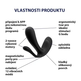 Satisfyer Top secret+ Vibrátor do kalhotek s anální stimulací - černý