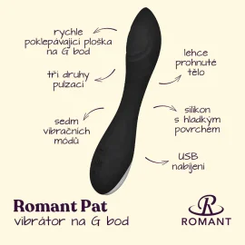 Romant Pat vibrátor na G-bod s pulzací černý