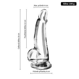 BASIC X Cesar transparentní penis s přísavkou M