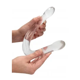 REALROCK Non Realistic oboustranné gelové dildo 42 cm - transparentní