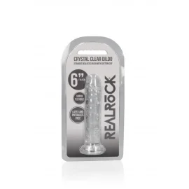 Realrock Realistické dildo s přísavkou 15,5 cm - transparentní