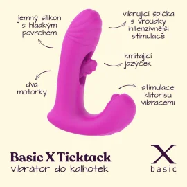 BASIC X TickTack vibrátor do kalhotek růžový