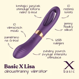 BASIC X Lisa oboustranný vibrátor fialový