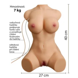 BASIC X Beatrix 7kg ženské torzo s vibrací a sáním