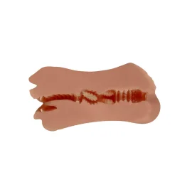 Průřez oboustranného masturbátoru Zoey Premium Dual se stimulující strukturou v hnědém provedení