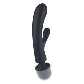 Satisfyer Triple Lover oboustranný vibrátor - šedý