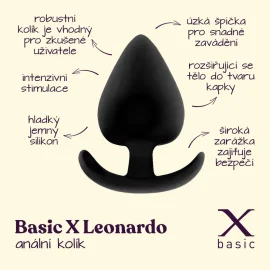 BASIC X  Leonardo  anální kolík vel. M černý