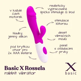 BASIC X Rossela Rabbit multifunkční vibrátor růžový