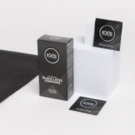 EXS Black latex Kondomy 12 ks