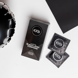 EXS Black latex Kondomy 12 ks