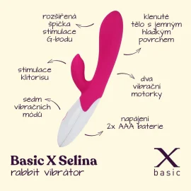 BASIC X Selina Rabbit vibrátor růžový