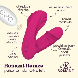 Romant Romeo  pulzátor do kalhotek na dálkové ovládání růžový