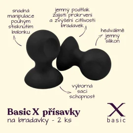 BASIC X přísavky na bradavky  vel. M 2 ks černé