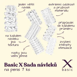 BASIC X sada návleků na penis 7 ks transparentní