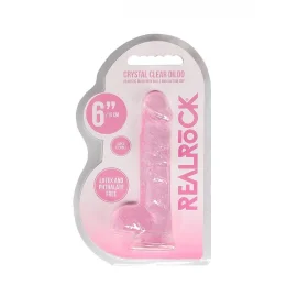 Realrock gelové dildo s přísavkou 16 cm růžové