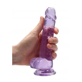 Realrock gelové dildo s přísavkou 19 cm fialové
