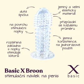 BASIC X Broon stimulační návlek na penis transparentní
