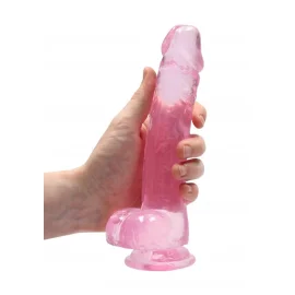 Realrock gelové dildo s přísavkou 21,5 cm růžové