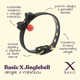 BASIC X JingleBell obojek s rolničkou černý