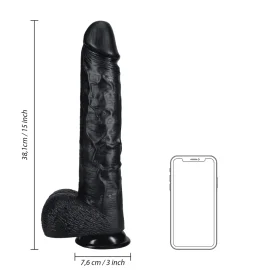 RealRock Extra Large dildo s varlaty 38 cm - černé
