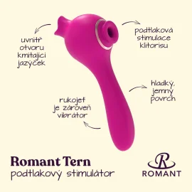 Romant Tern podtlakový stimulátor klitorisu 3v1 růžový