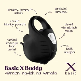 BASIC X Buddy vibrační návlek na varlata