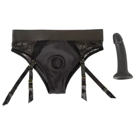 Strap-on set kalhotky a dildo - černý