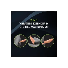 NMC Extendor 2v1 vibrační návlek na penis a masturbátor 23 cm