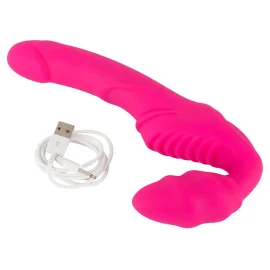 Strapless strap-on Vibrátor - růžový
