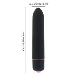 BASIC X  Sharp Bullet minivibrátor černý