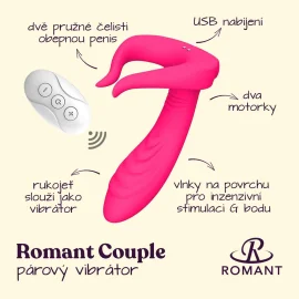 Romant Couple párový vibrátor a masturbátor 2v1 růžový