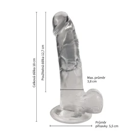 BASIC X Rocco transparentní penis s přísavkou XS