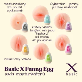 BASIC X Funny Egg sada masturbátorů 6 ks