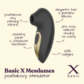 BASIC X Mesdames podtlakový stimulátor klitorisu černý