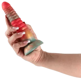 Colours Stacked dildo 16 cm - červená/zlatá