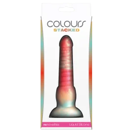 Colours Stacked dildo 16 cm - červená/zlatá