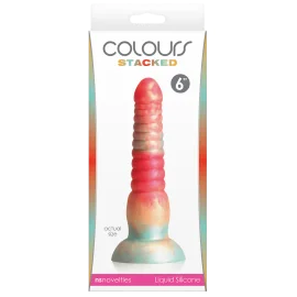 Colours Stacked dildo 16 cm - červená/zlatá
