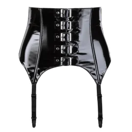 Black Level Vinylový podvazkový pás - černý: M