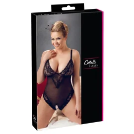 Cottelli Curves body s krajkou - černé: 2XL