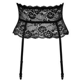 Cottelli Lingerie Krajkový podvazkový pás - černý