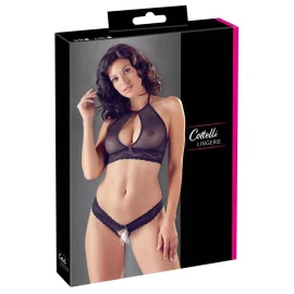 Cottelli Lingerie Souprava podprsenka a kalhotky - černá: L/XL