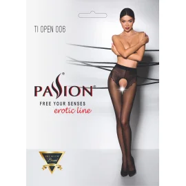 Passion TIOPEN punčochy 006 černé (30 den): 3/4 = M/L