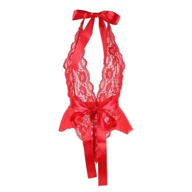 Subblime body s mašlí - červené: L/XL