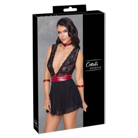 Cottelli Bondage - Babydoll black/red S
