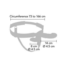 Údaje o rozměrech vibračního strap-onu Hidden Desire Double