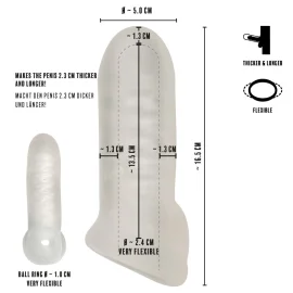 Rebel Thickening rozšiřující návlek na penis 16,5 cm