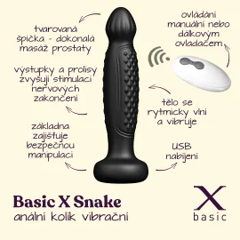 BASIC X Snake anální kolík vibrační