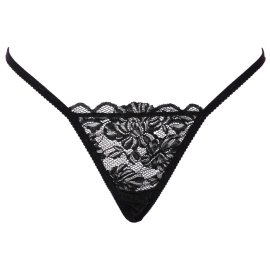 Cottelli Lingerie tanga se stříbrnou ozdobou s kamínky